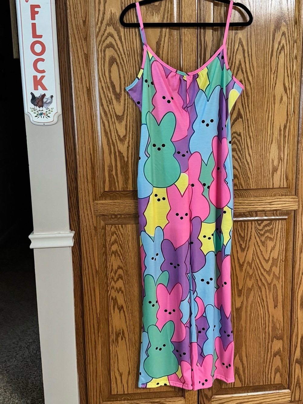 Womens’s Multicolor Bunny Print Overalls